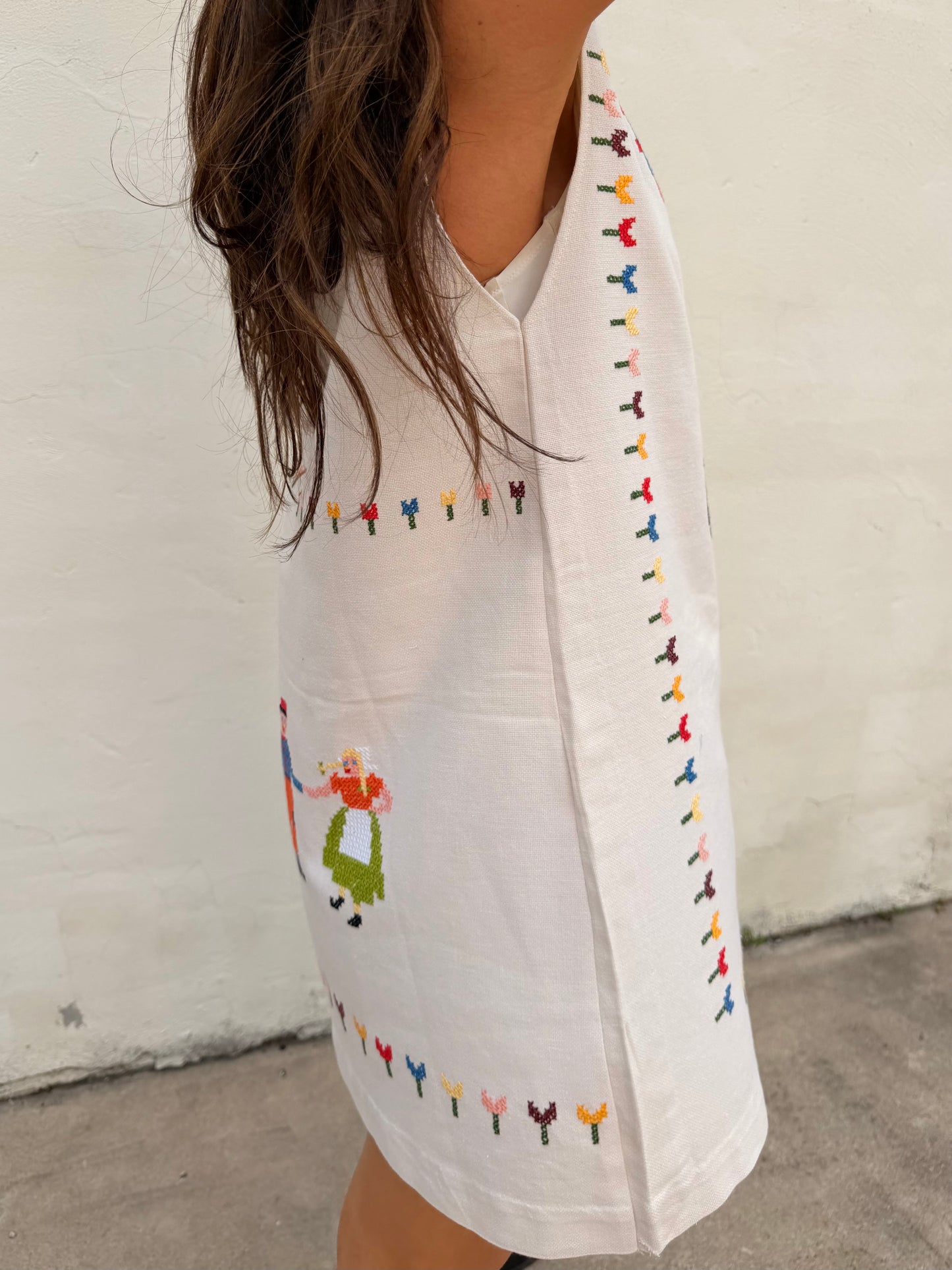 Scandi Folk Embroidered Mini Dress