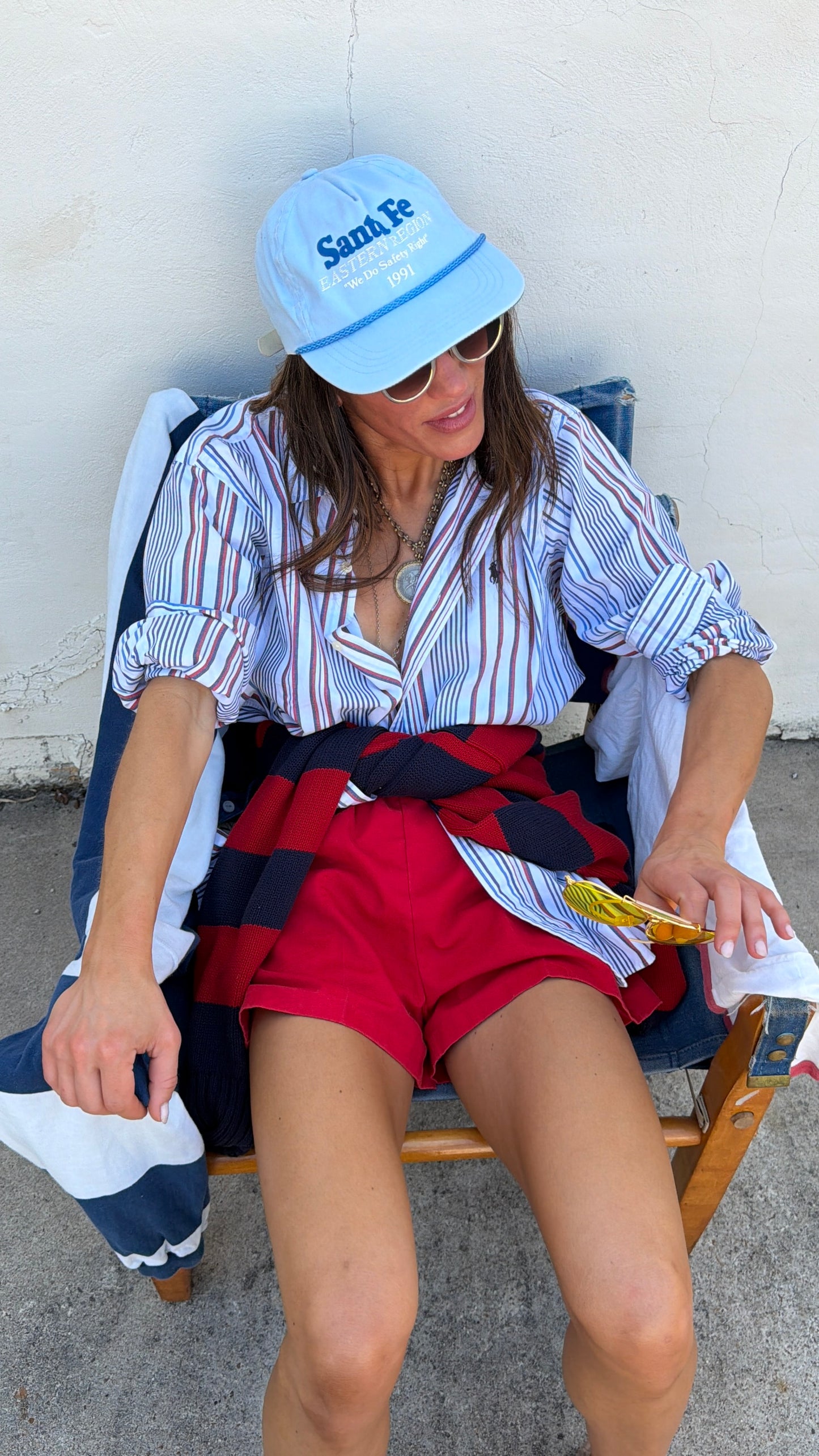 90s Red Cotton Sporty Shorts