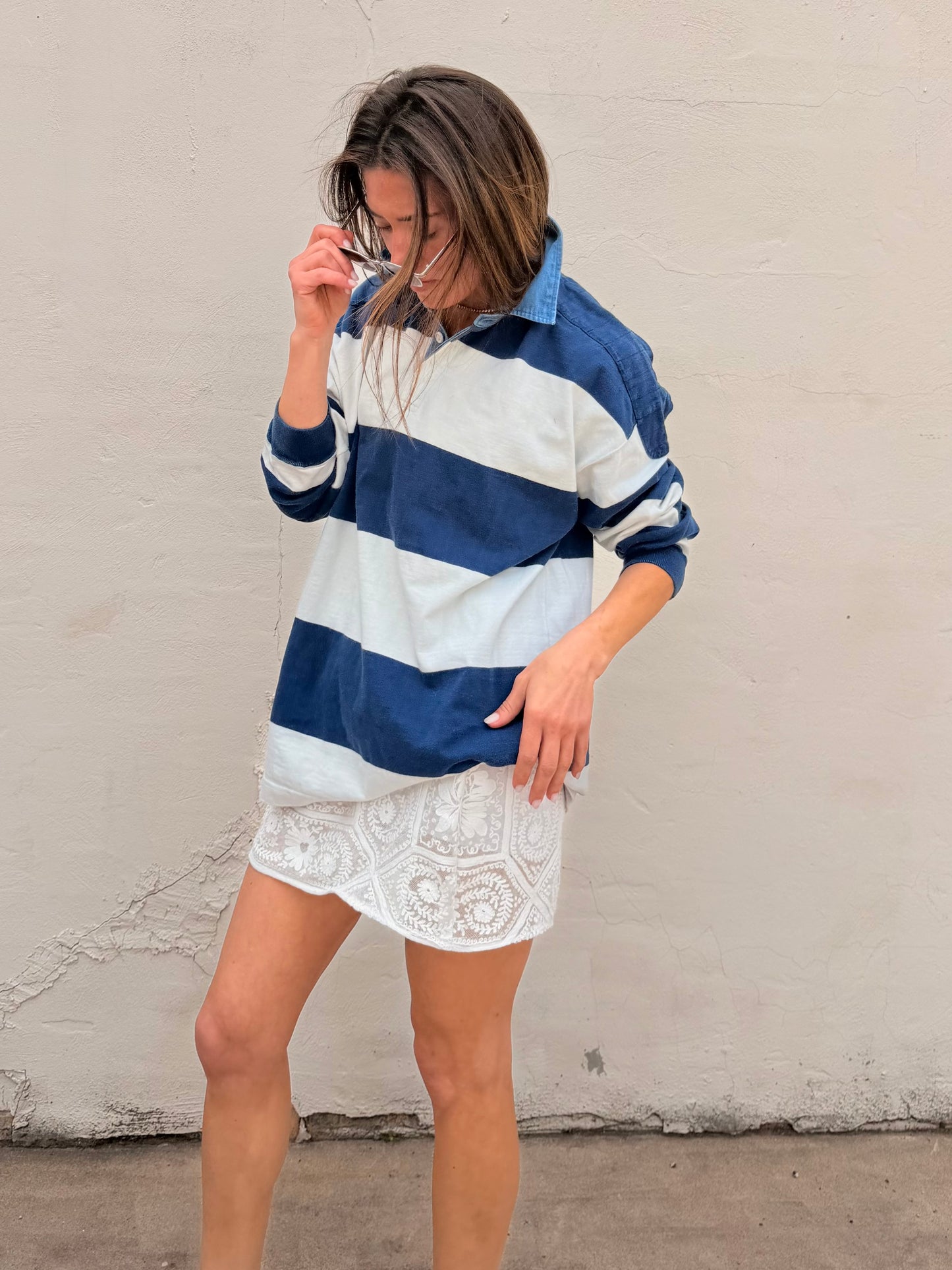Intricate Lace Mini Skirt White