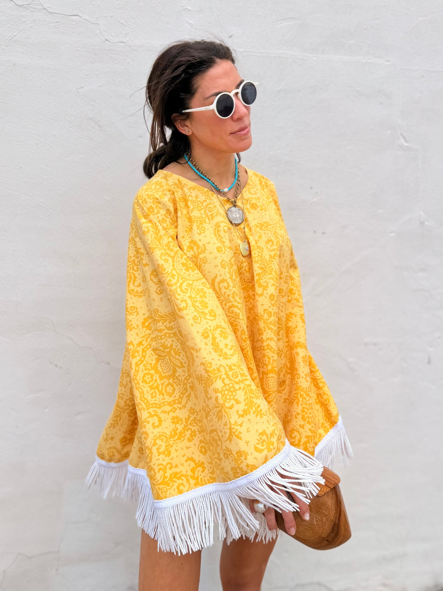 Mid Century Tassel Trim Dress