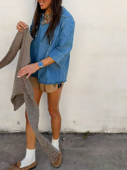 Denim Sailor Smock Top