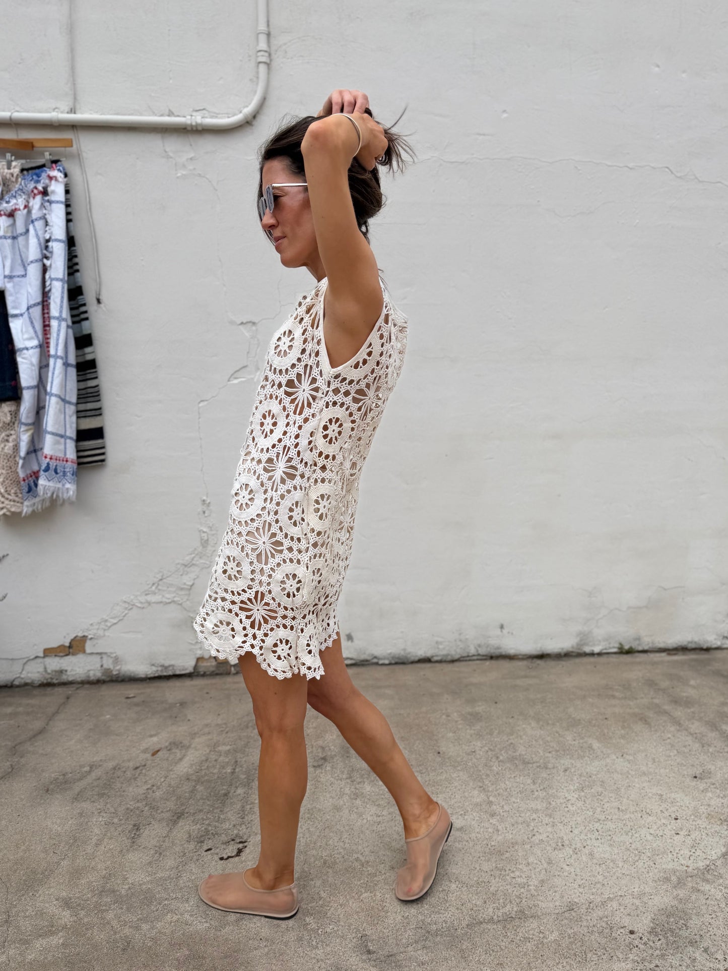 Crochet Rounds Mini Dress