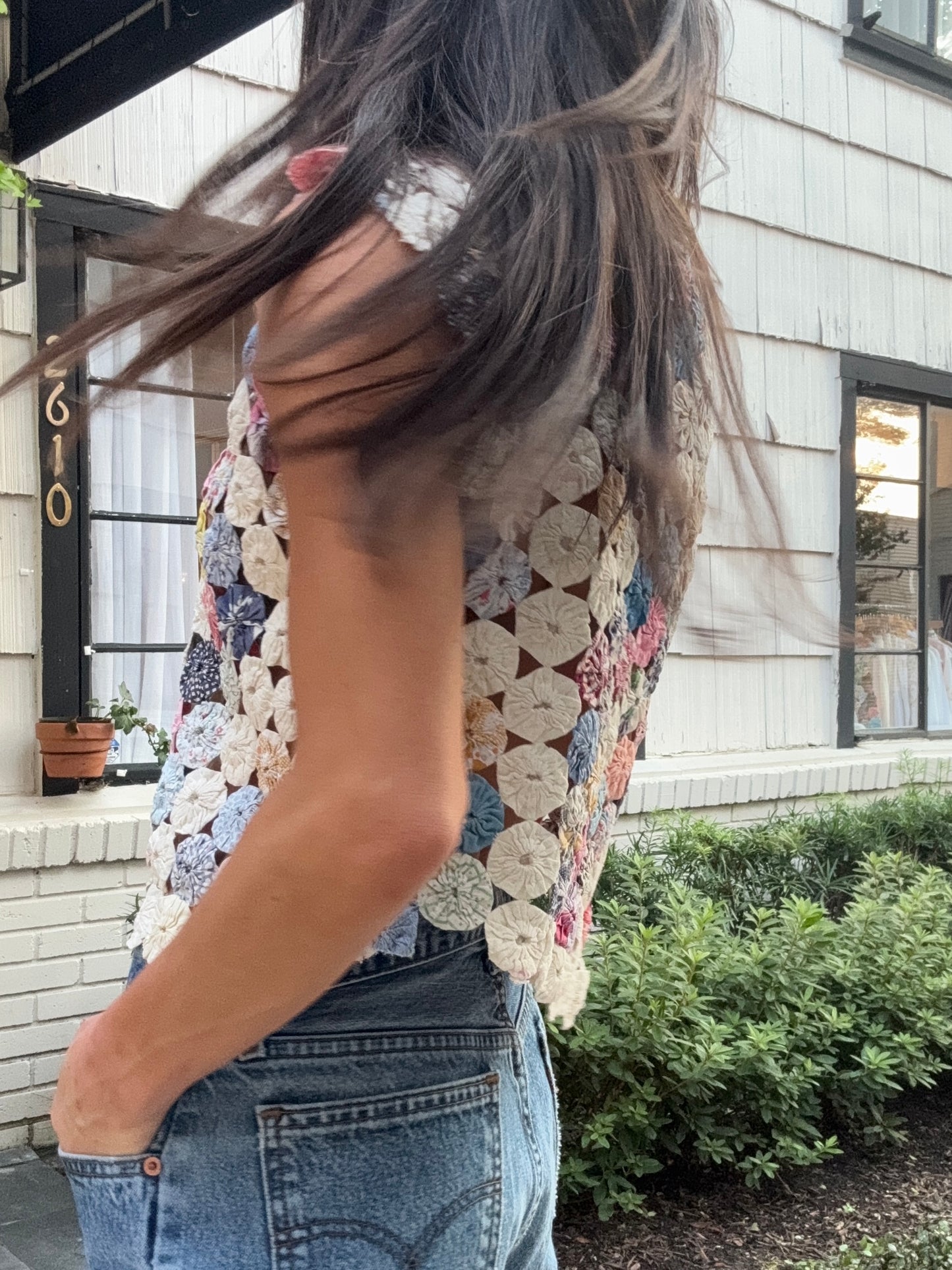 Yo-yo Vest In Blue Cream