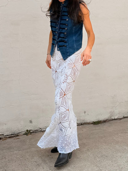 White Crochet Maxi Skirt (2 sizes)