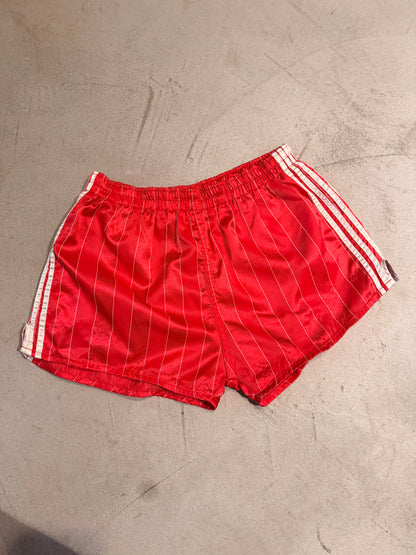 Satin Stripe Track Shorts Red