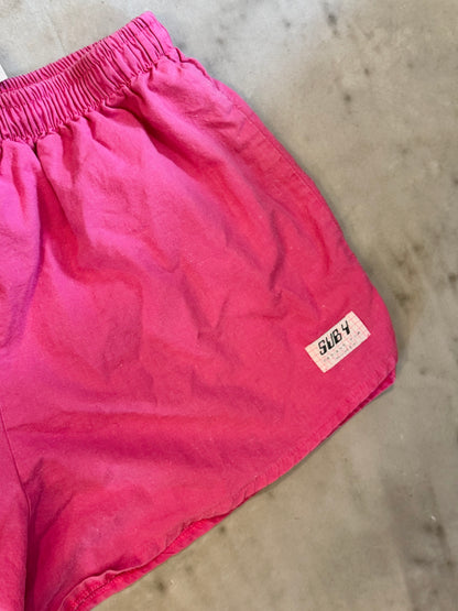 Pink 80s Drawstring Shorts Cotton