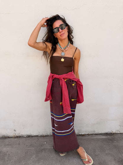 Guatemalan Maxi Skirt Brown