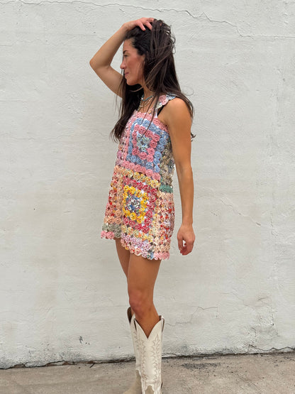 Yo-yo mini dress multi pastel