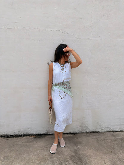 White Cutwork Midi Dress