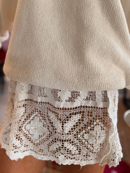 Filet Lace Mini Skirt