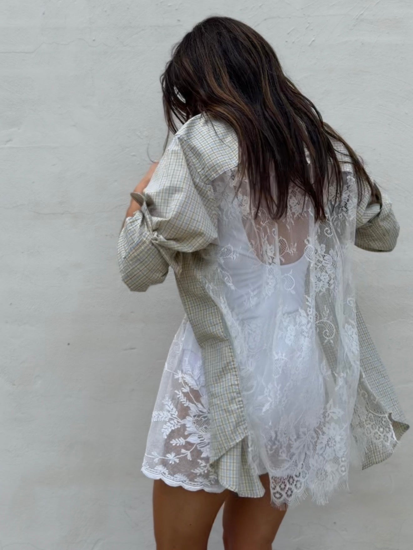 Reworked Shirt With Lace Back