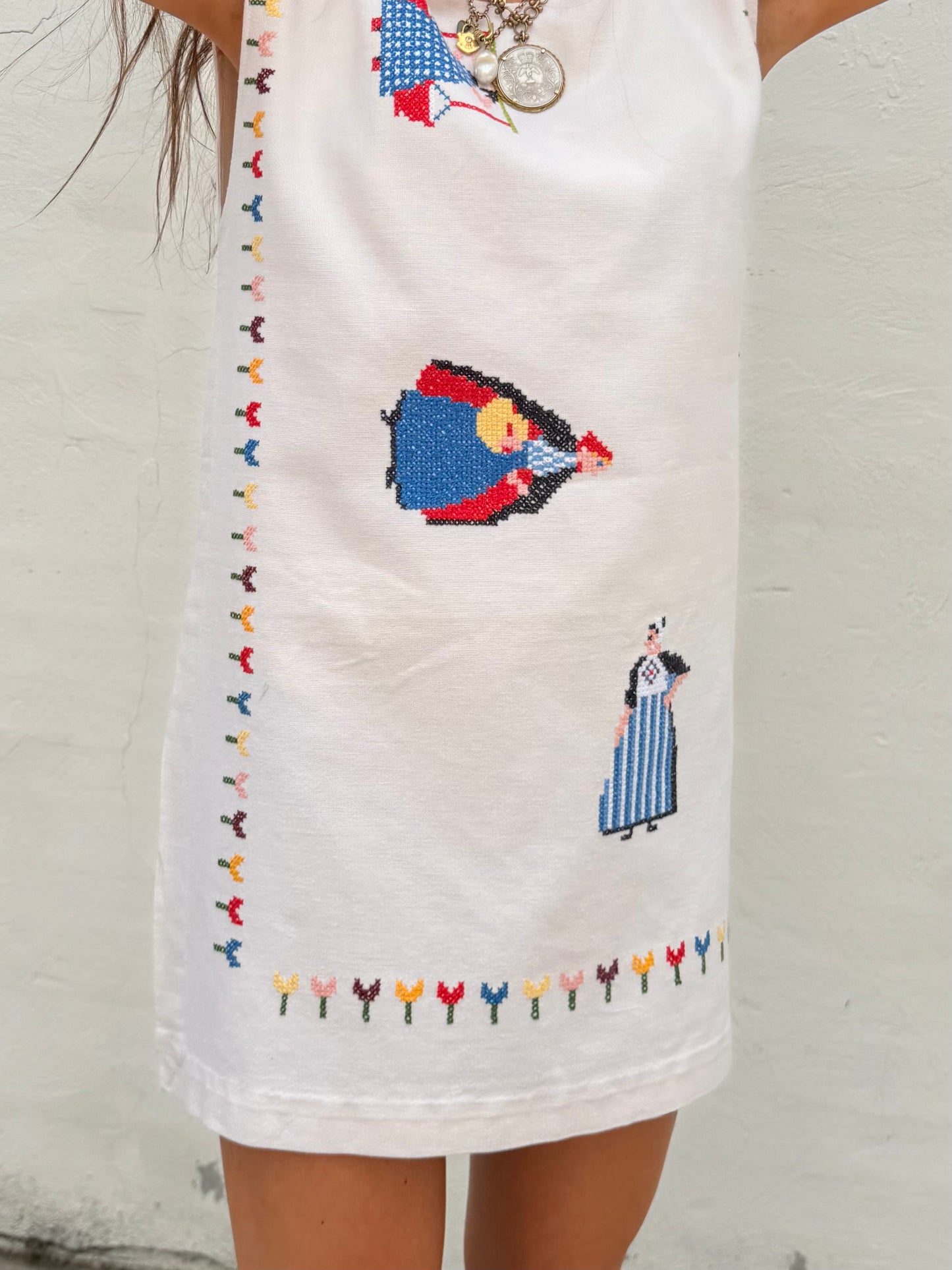 Scandi Folk Embroidered Mini Dress