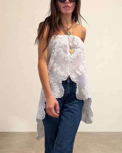 Asymmetrical Antique Linen Convertible Skirt/Top
