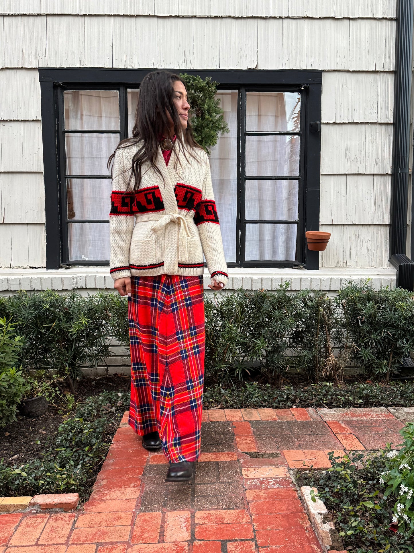 70s Shawl Knit with Tie