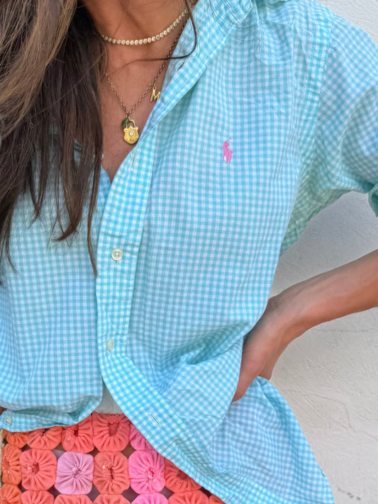 Ralph Lauren Turquoise Gingham Shirt