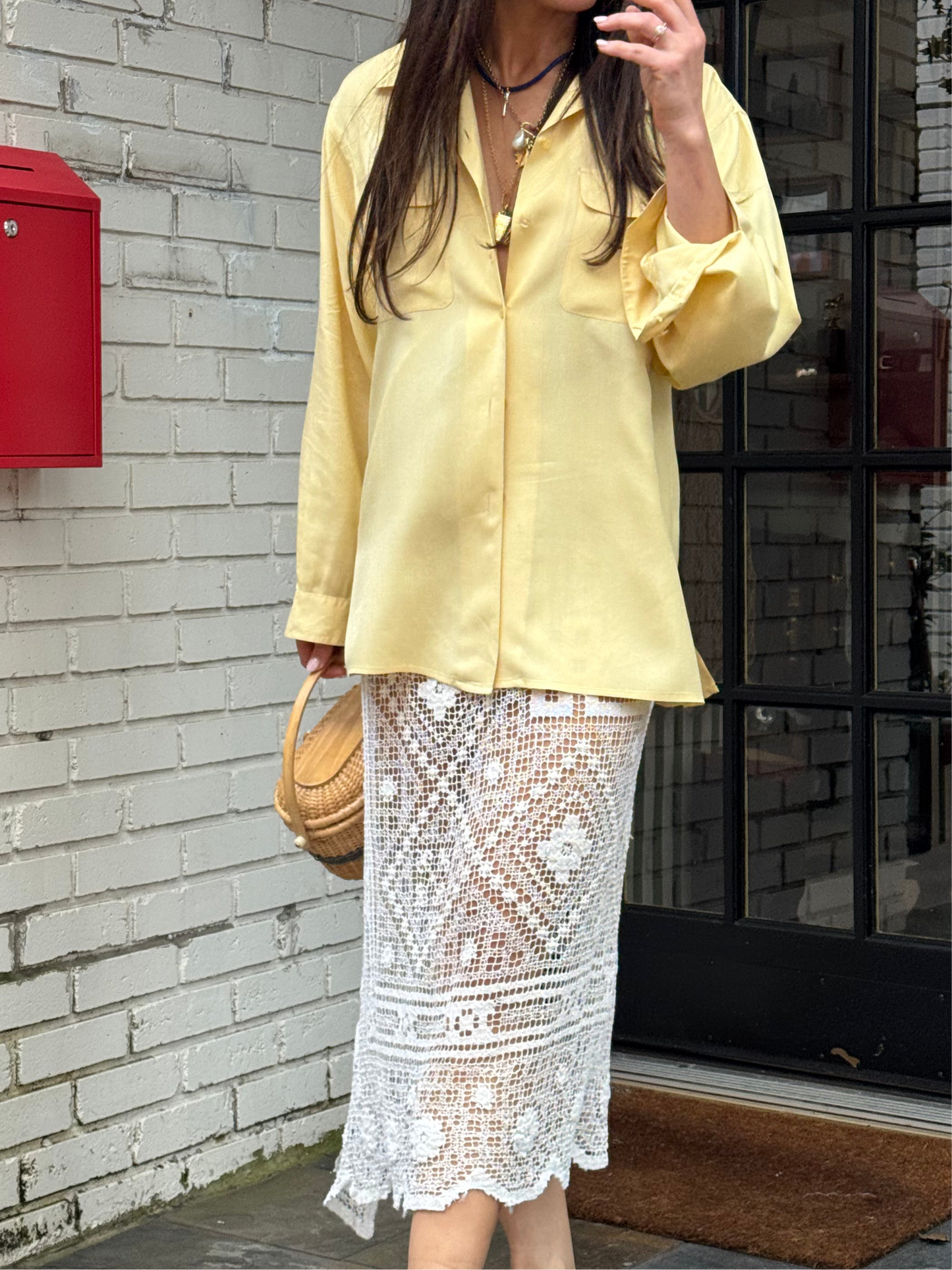 Lace Crochet Antique Midi Skirt