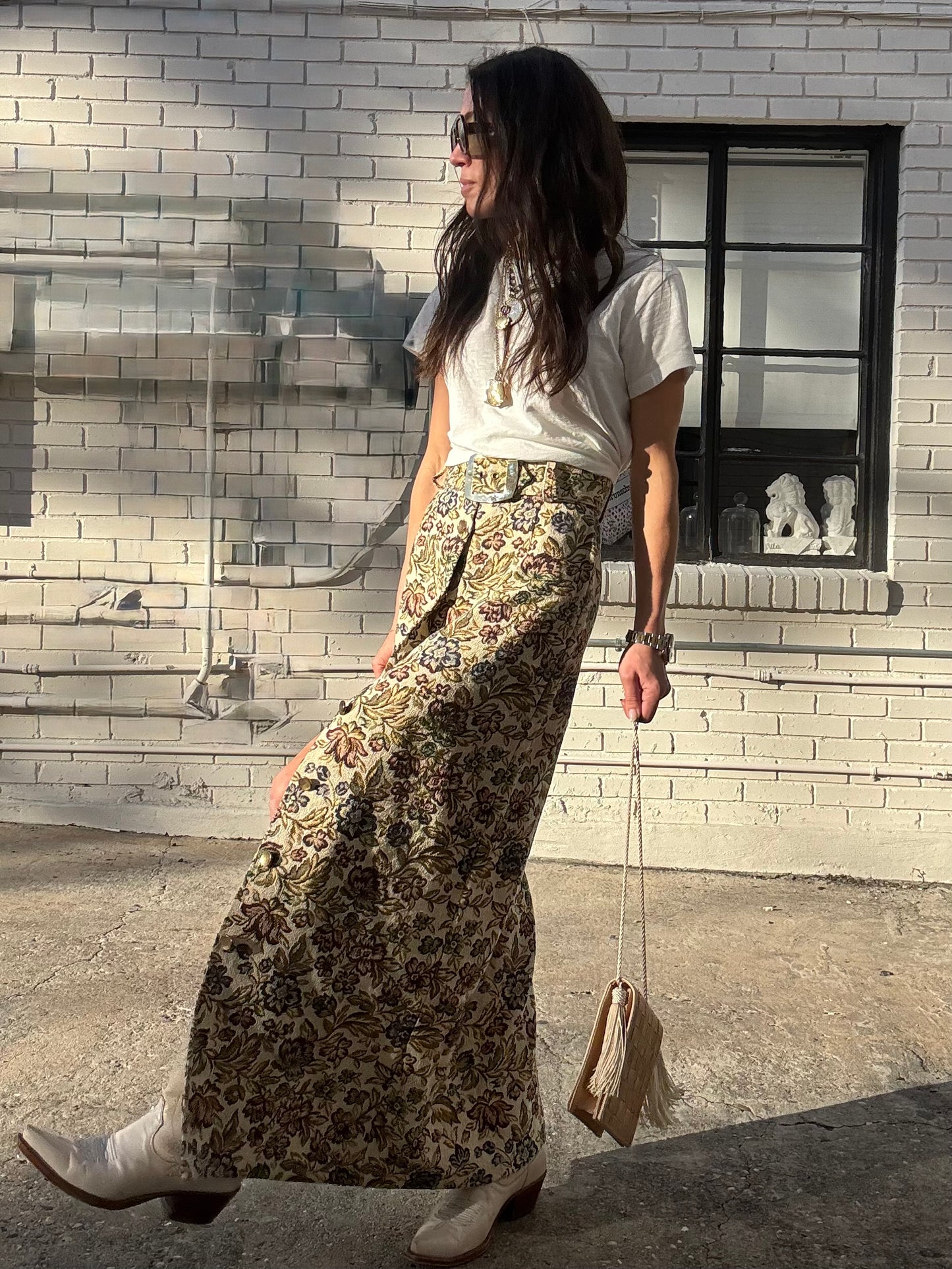 Tapestry Skirt with Belt