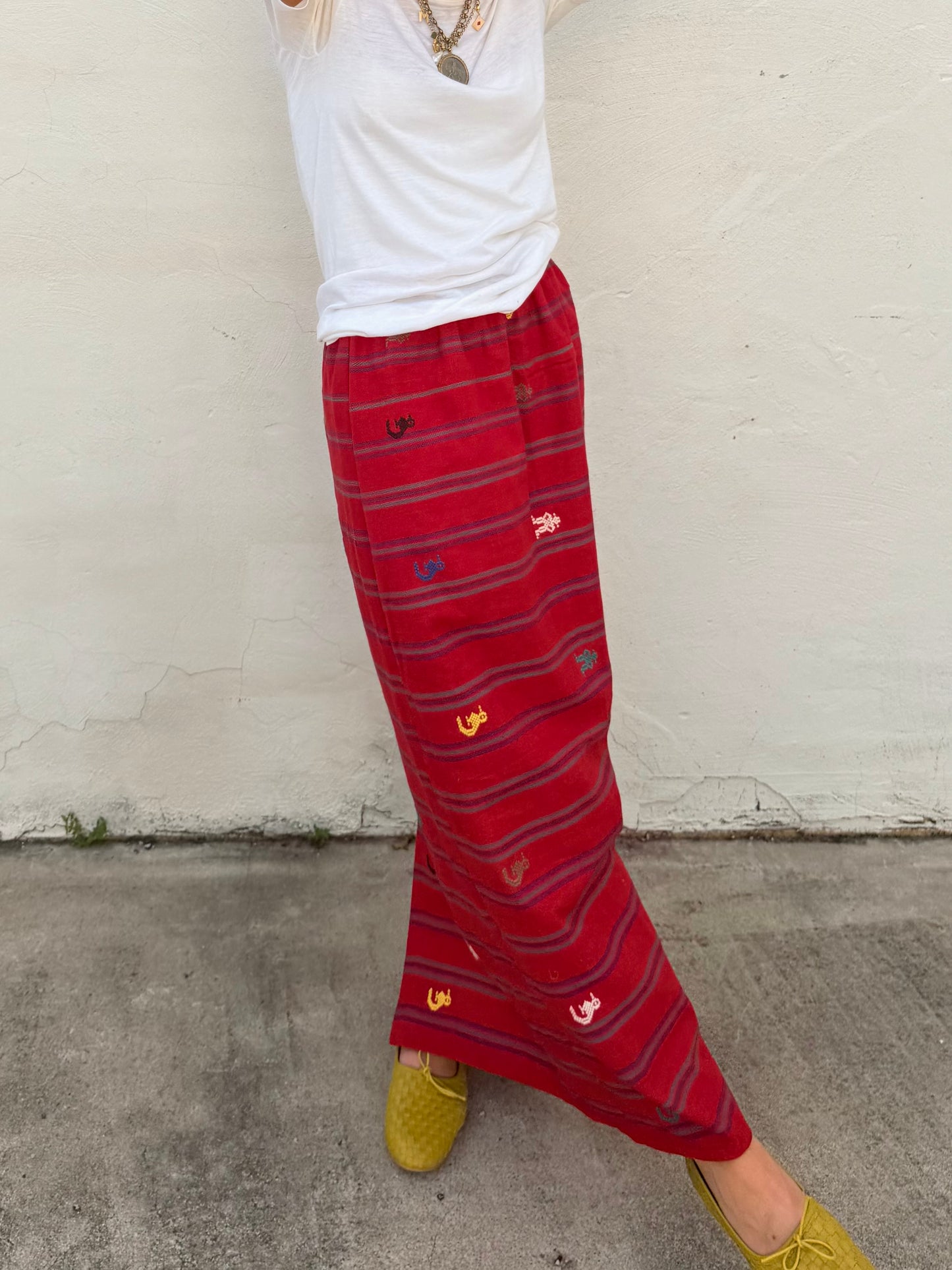 Red Guatemalan Maxi Skirt