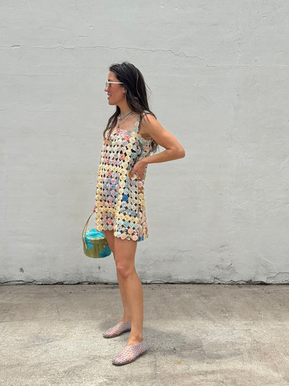 Yo-yo mini dress yellow