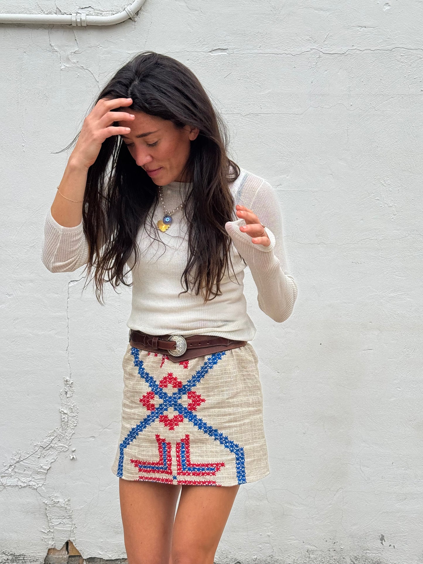Antique Cross Stitch Mini Skirt