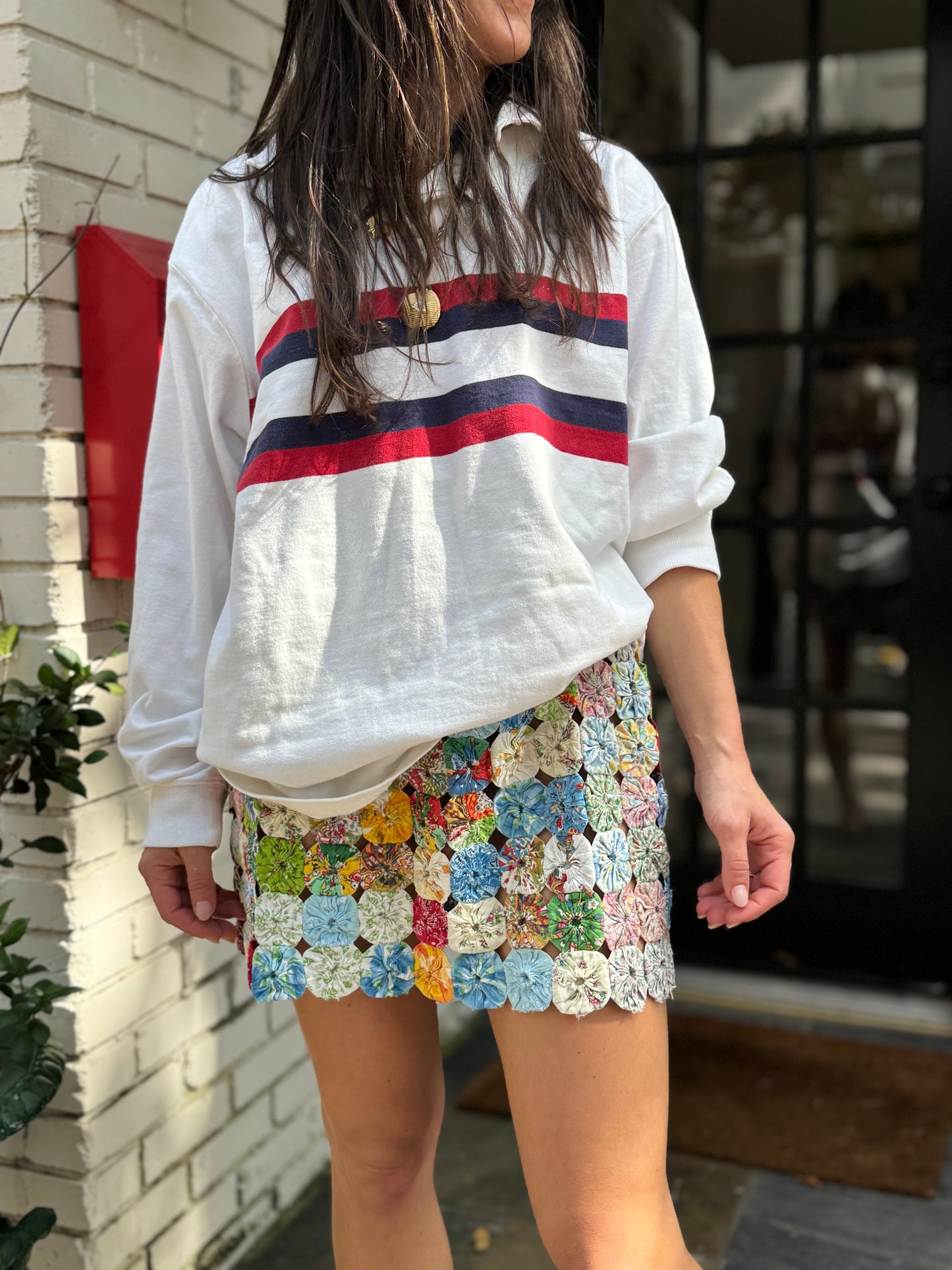 Blue band Yo-Yo mini skirt