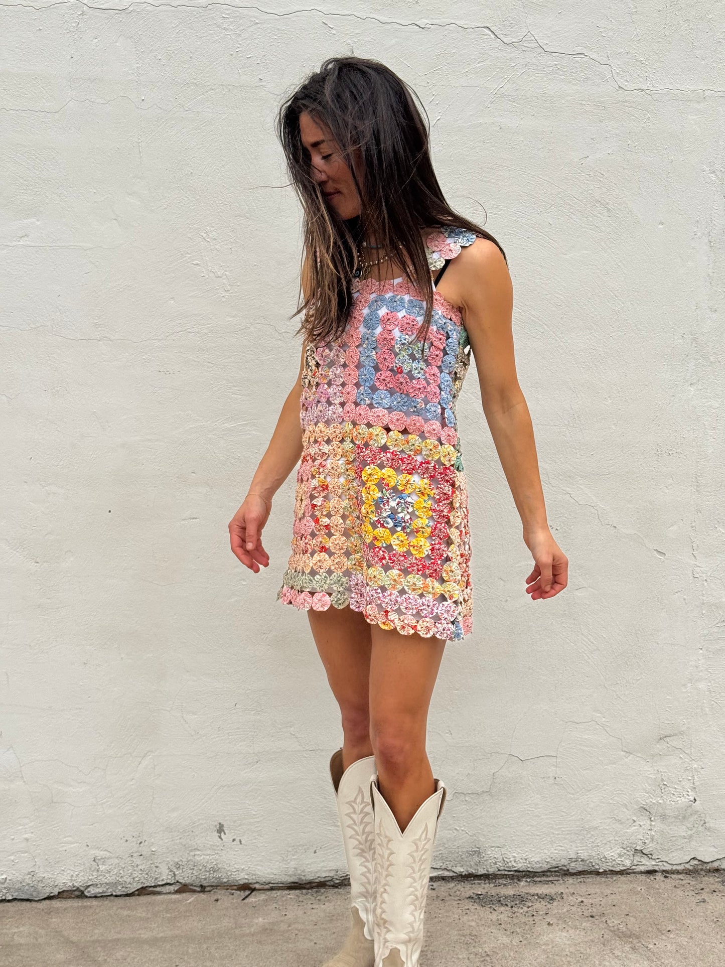 Yo-yo mini dress multi pastel