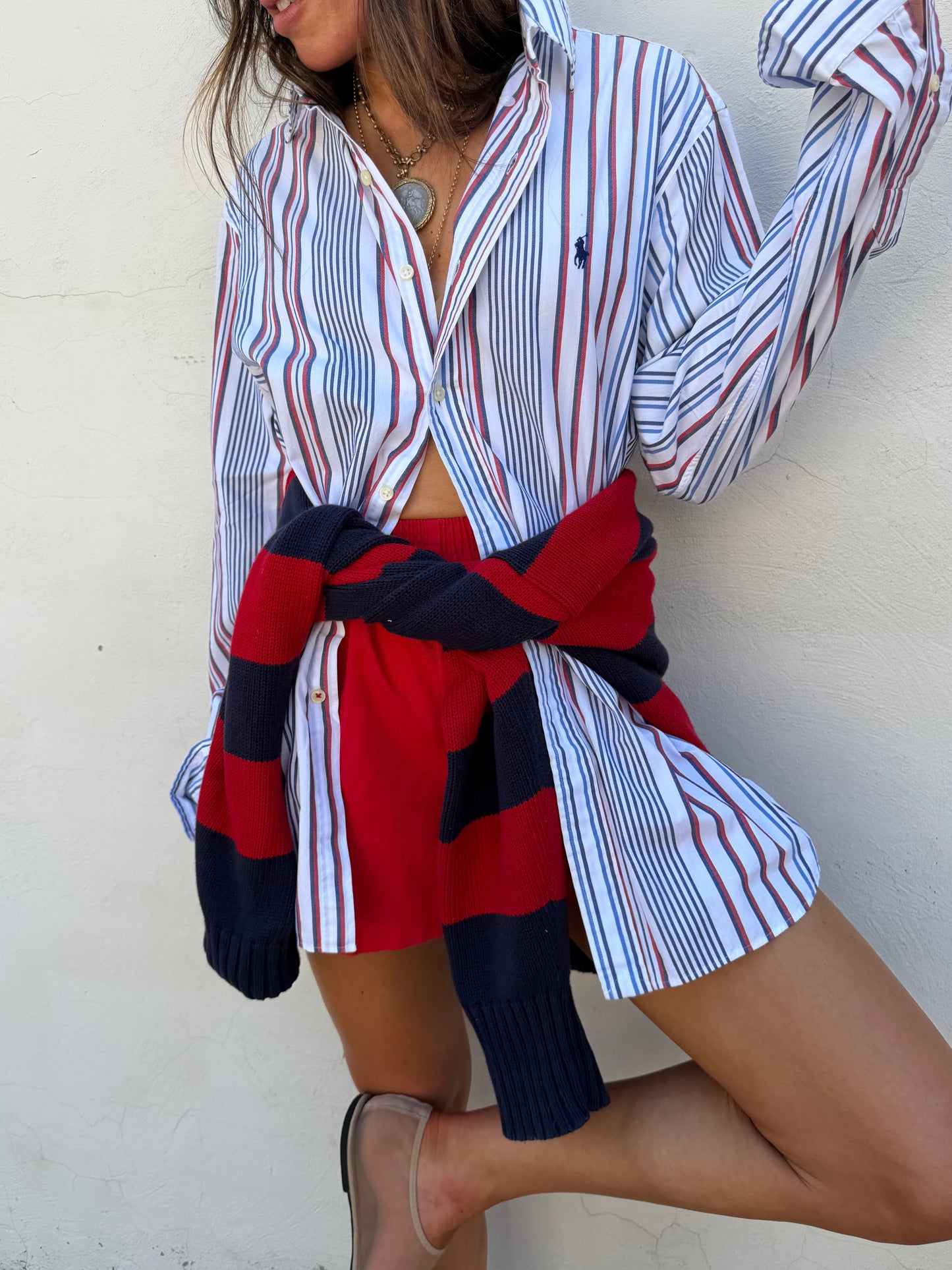 Ralph Lauren Red White Blue Stripe Shirt