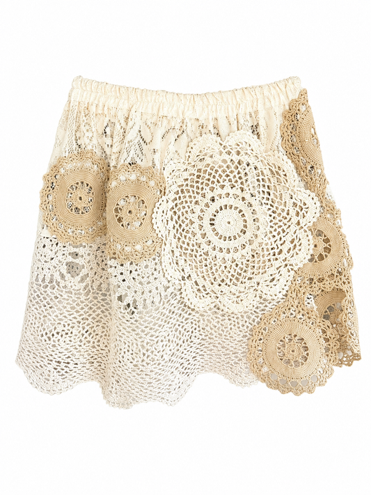 Crochet Mini Skirt Doily Garden