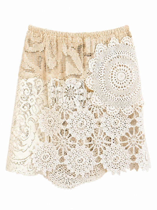 Crochet Mini Skirt Cottage Lace