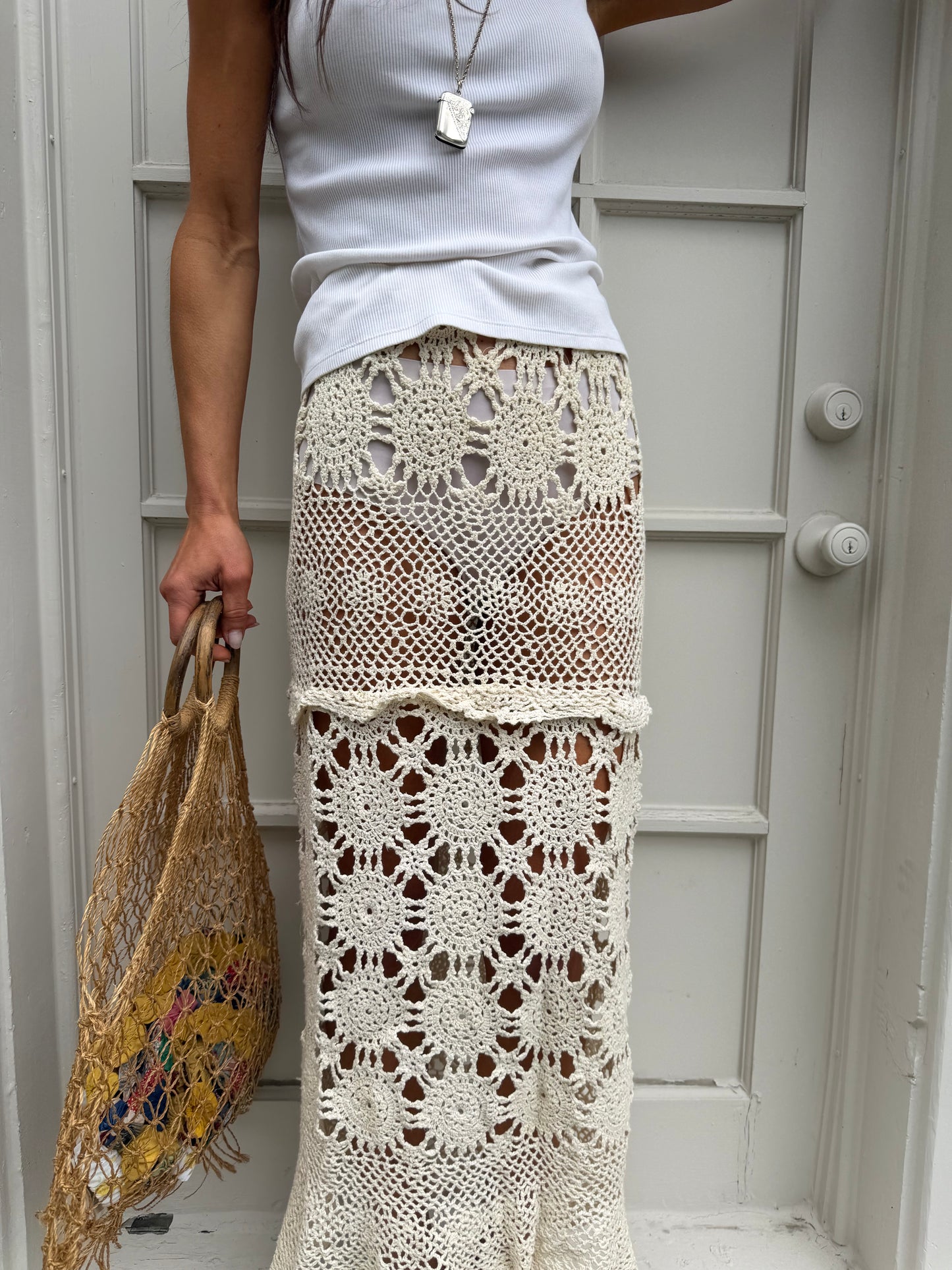 Mixed Crochet Maxi Skirt