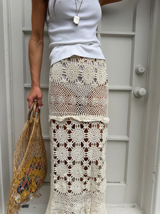 Mixed Crochet Maxi Skirt