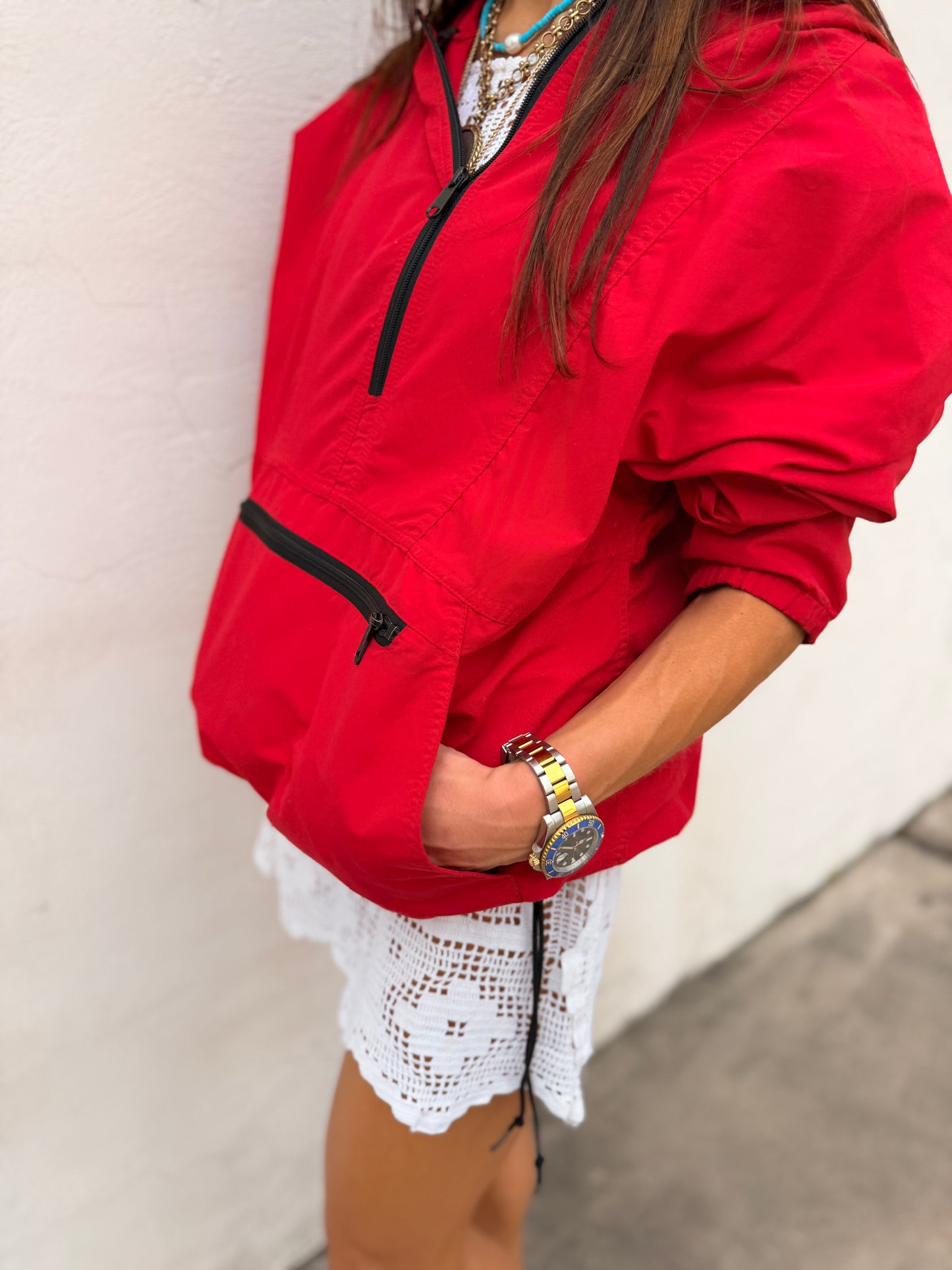 90s LL Bean Anorak Red