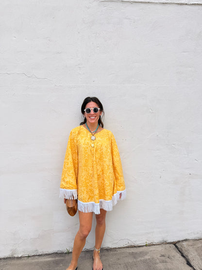 Mid Century Tassel Trim Dress