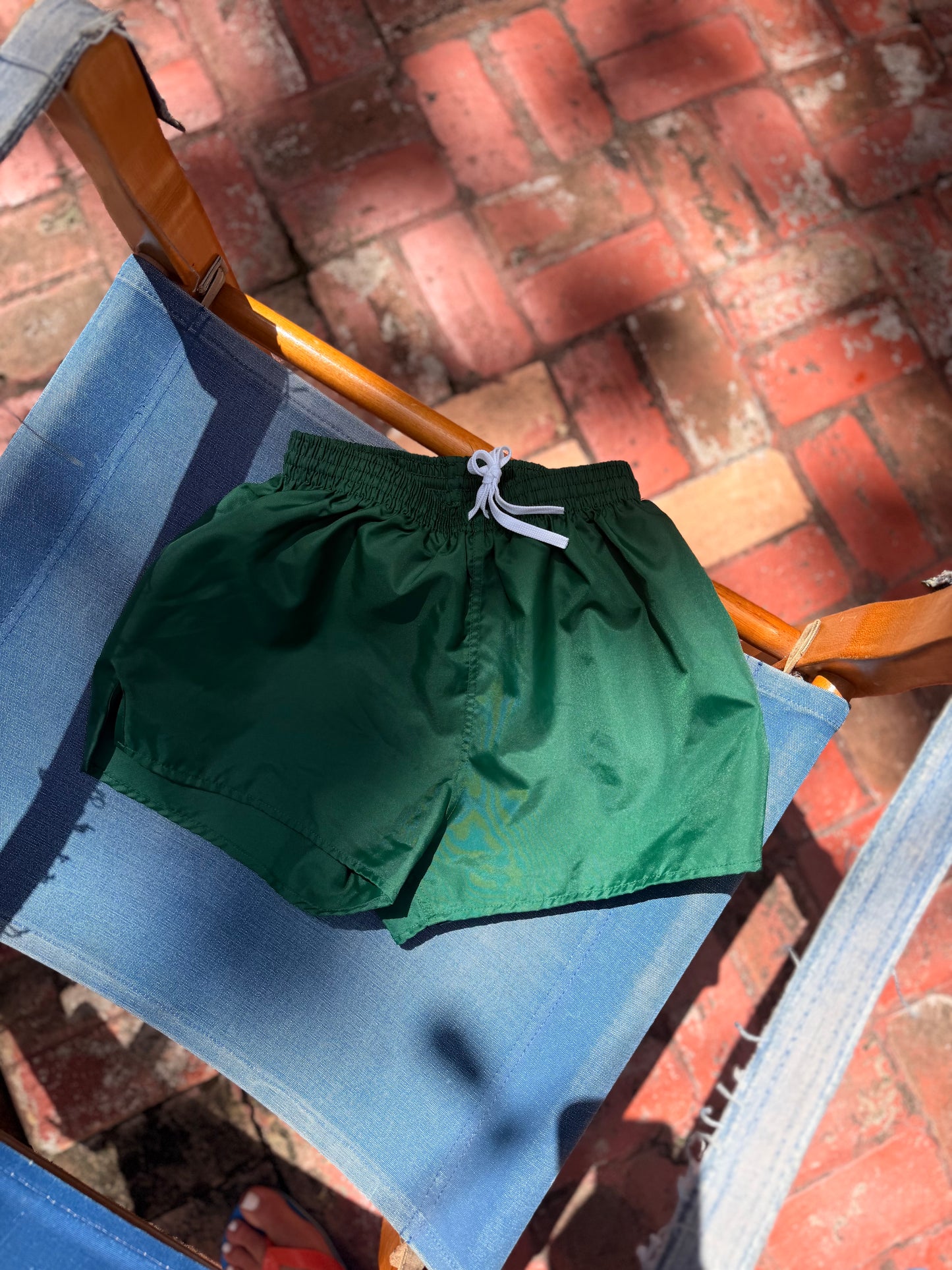 Vintage Green Nylon Shorts