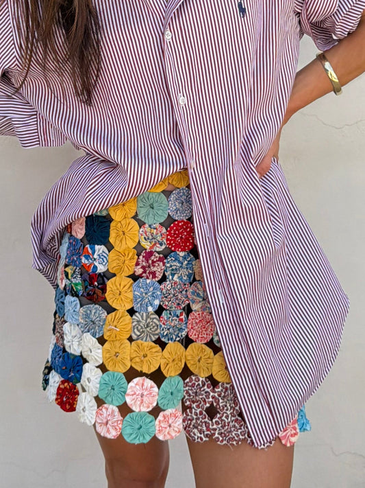 Yo-yo Mini Skirt Yellow Square