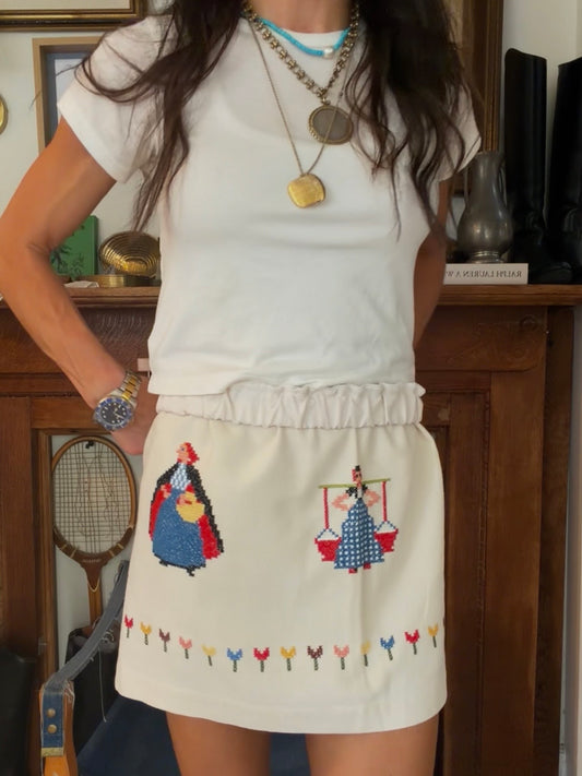 Dutch Cross Stitch Mini Skirt