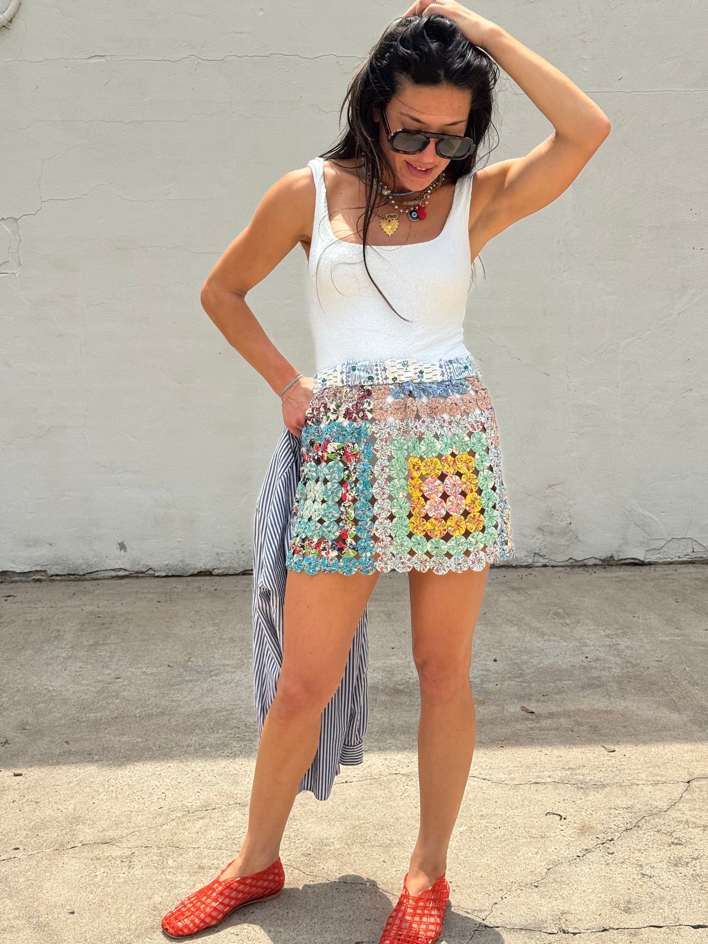 Yo-yo Mini Skirt Turquoise