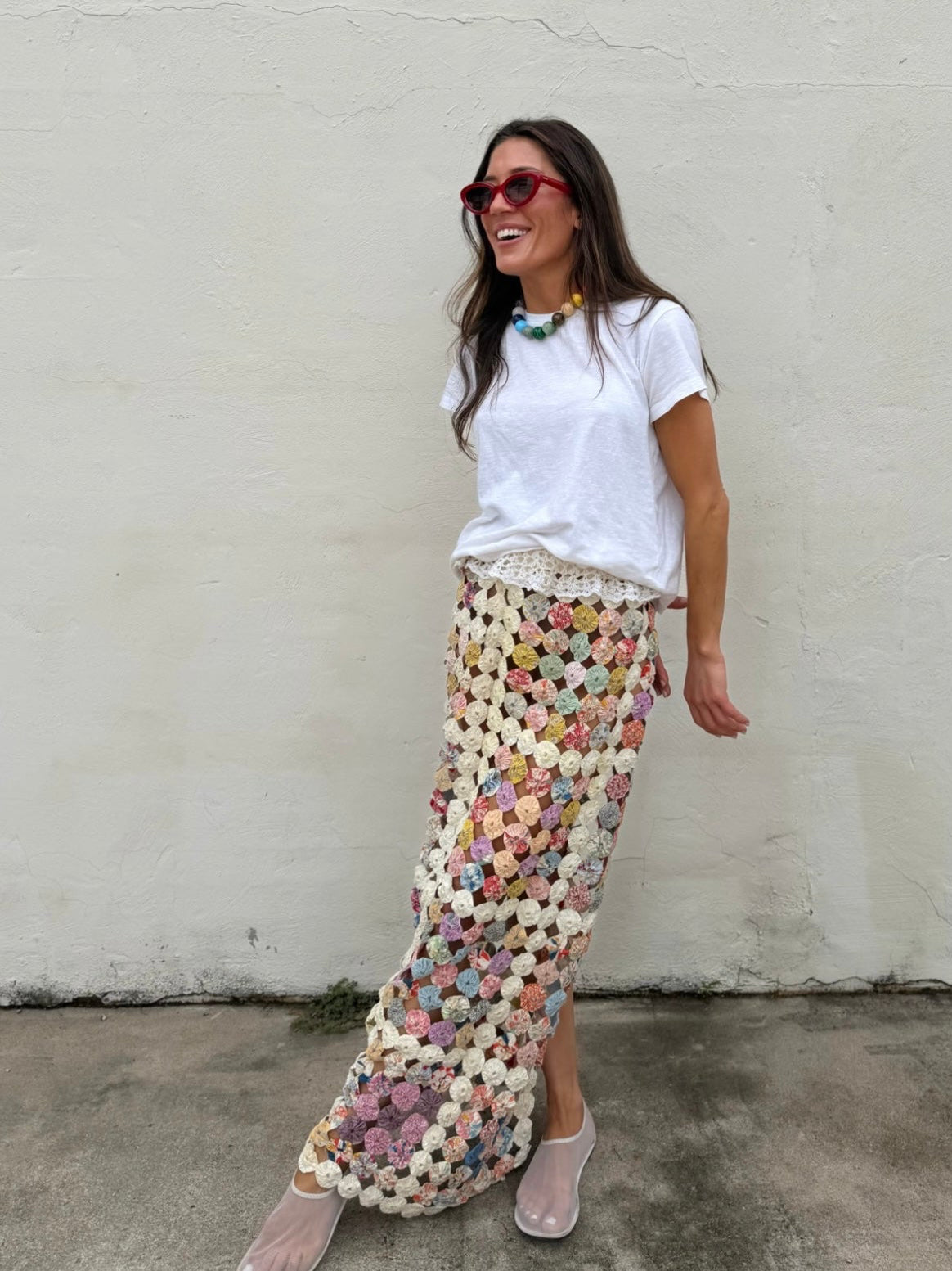 Yo-yo Maxi Skirt in Creamsicle