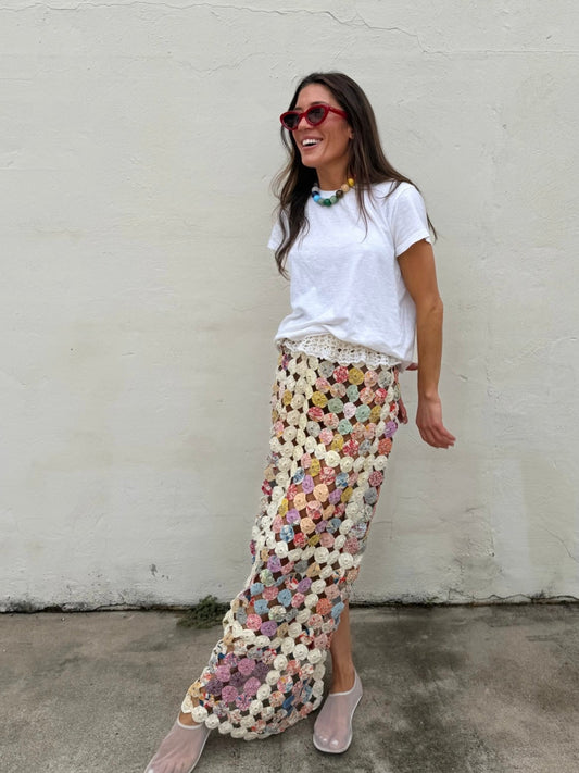 Yo-yo Maxi Skirt in Creamsicle