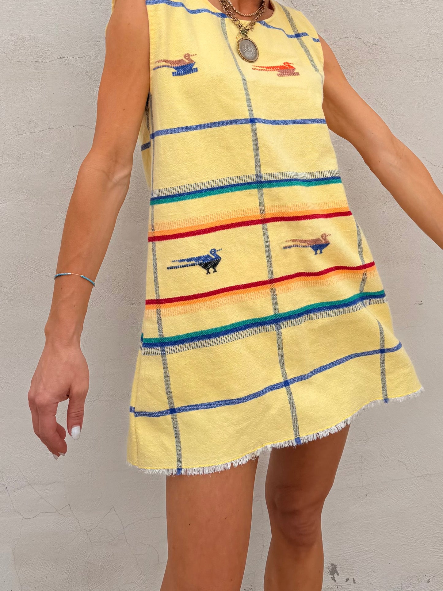 Yellow Bird Mini Dress