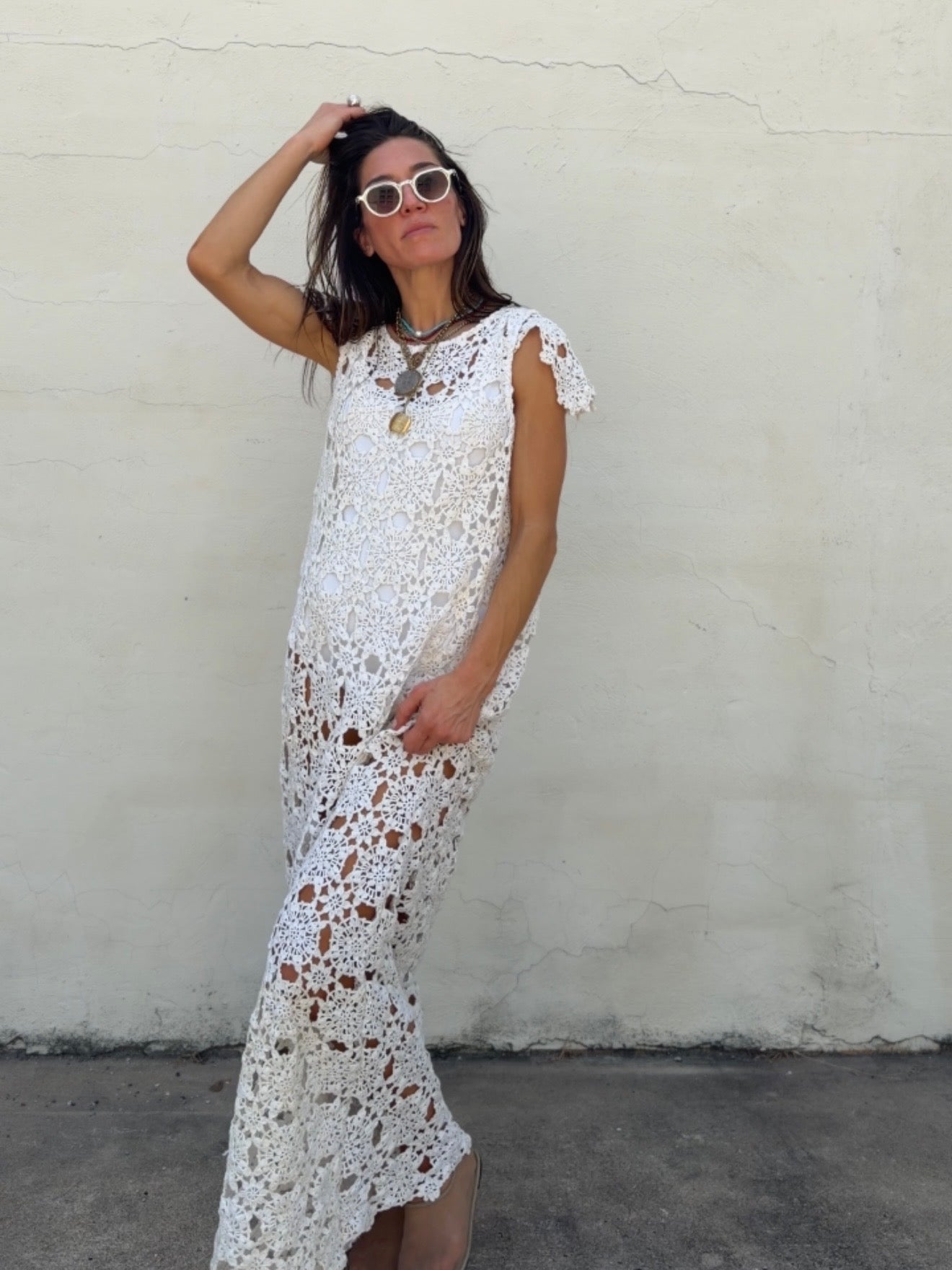 Crochet Cap Sleeve Gown