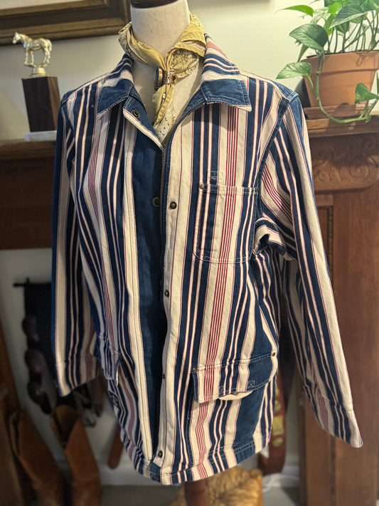 Ralph Lauren Red White Blue Stripe Barn Jacket