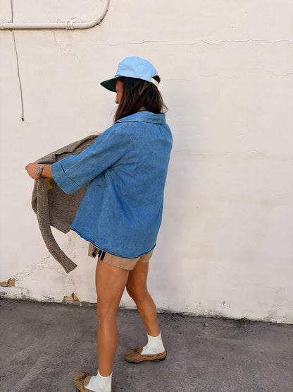 Denim Sailor Smock Top