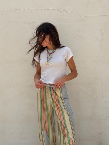 Striped Silk Dupioni Pants