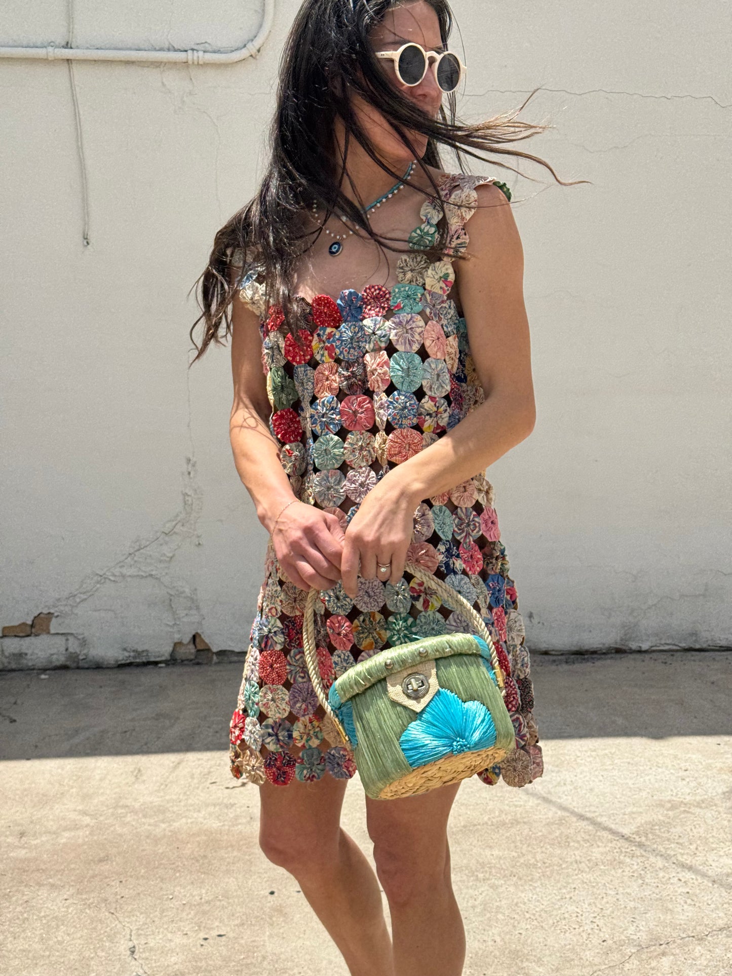 Yo-yo mini dress multi