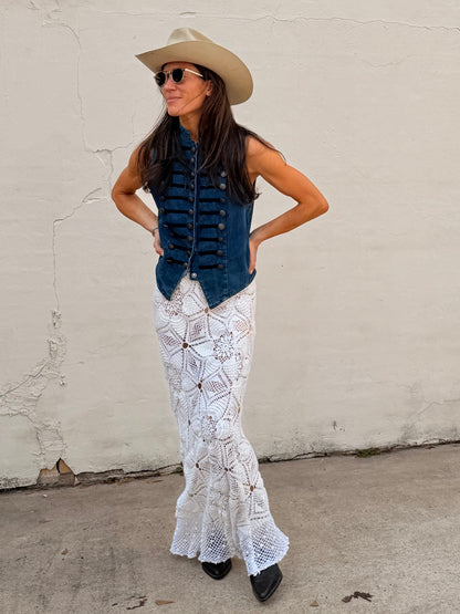 White Crochet Maxi Skirt (2 sizes)