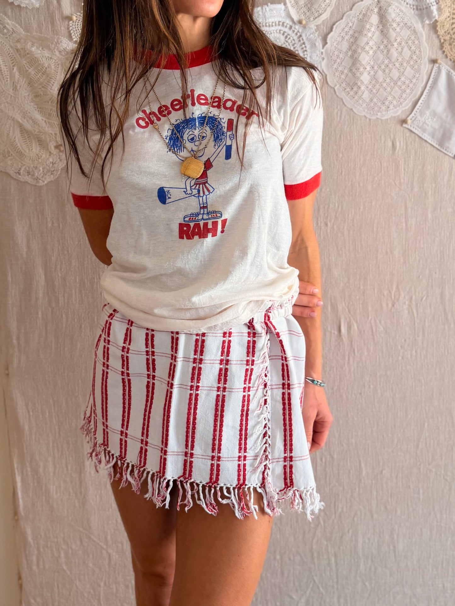 Scandinavian Red Stripe Mini Skirt