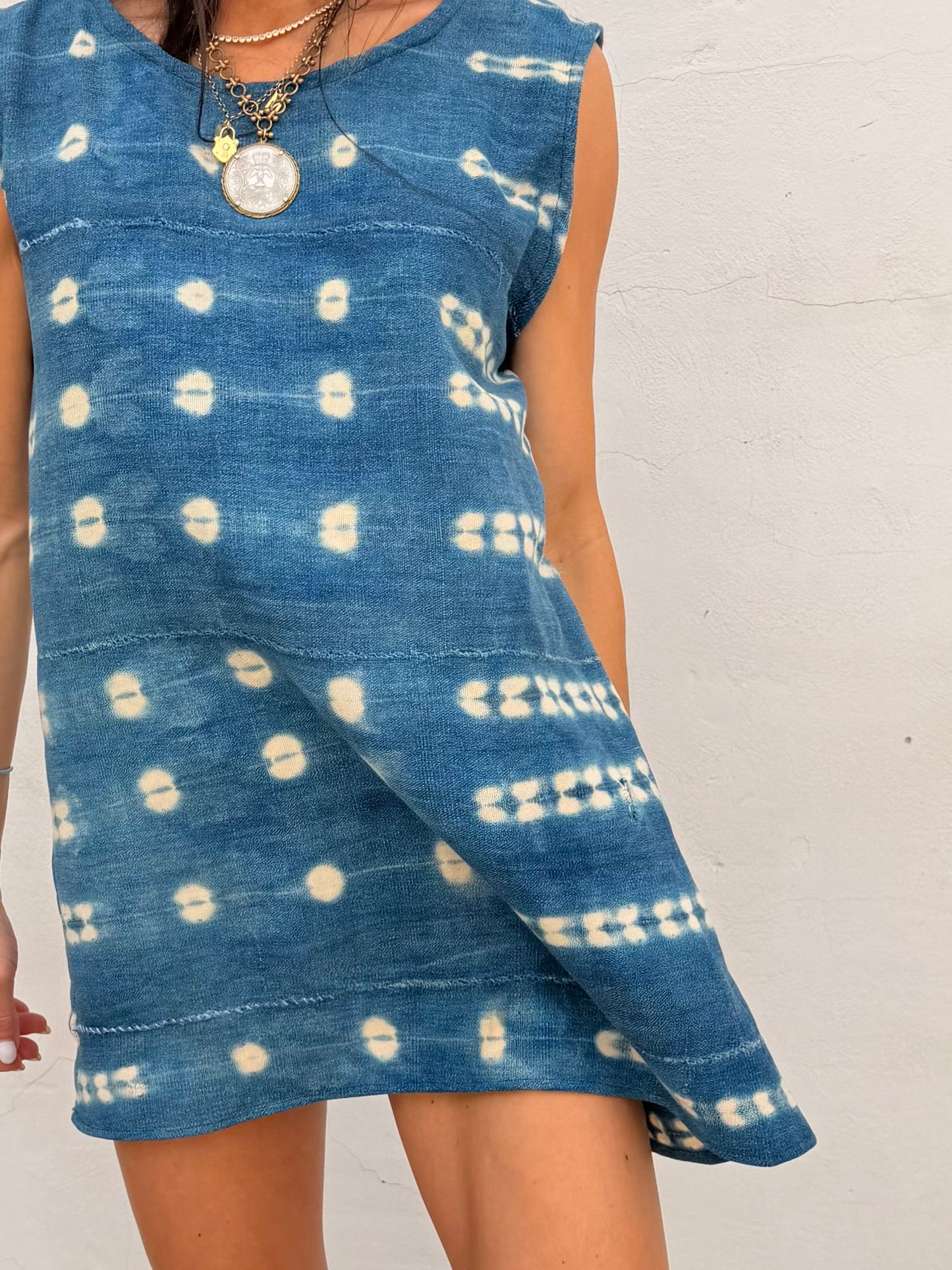Indigo Spot Mini Dress