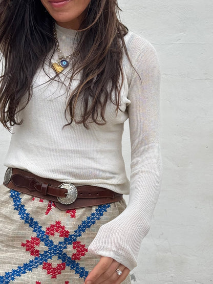 Antique Cross Stitch Mini Skirt