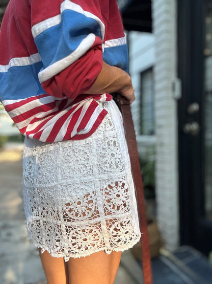 Scandinavian Embroidered Mini Skirt
